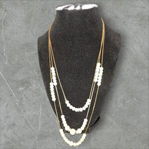 Vintage three strand three tier faux pearl necklace